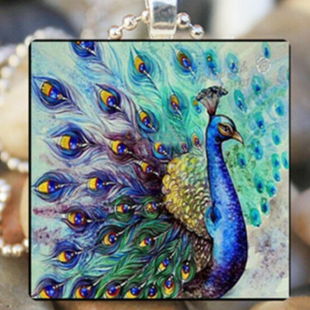 Necklace- NEW- Beautiful Peacock Bird